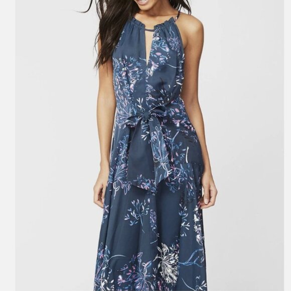 Rachel Roy Claudette Floral Tie Front Midi Dress - Picture 5 of 12